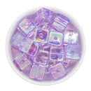 Lilac Translucent Iridescent Square Beads 16mm Square, 20mm Diagonal (Package of 10)