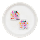 God is Within Her She Will Not Fail Glitter Silicone Focal Bead 28mm (Package of 2)