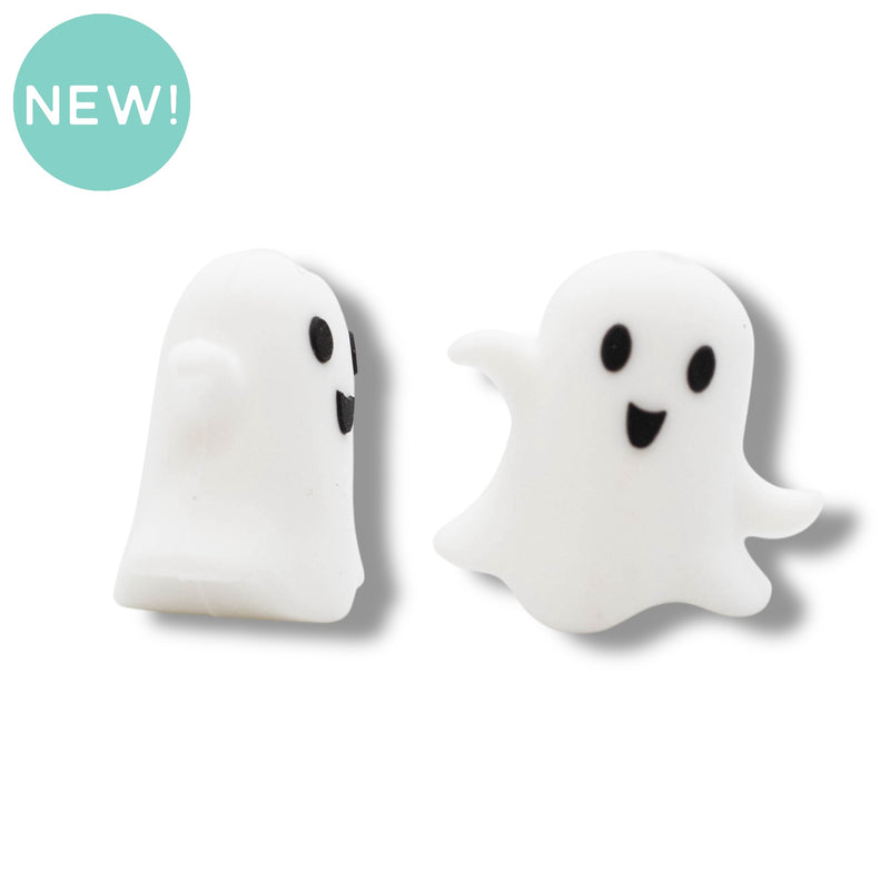 3-D Simple Ghost Silicone Focal Bead 27x28x18mm (Package of 2)