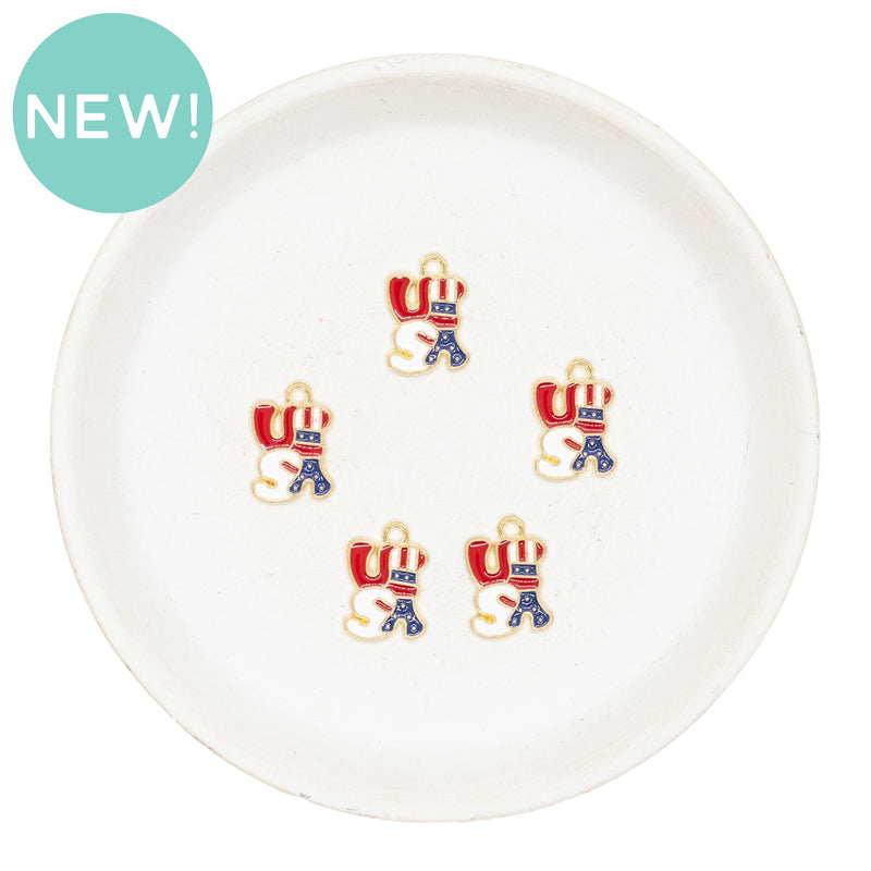 USA Enamel Charm 12x17mm (Package of 5)