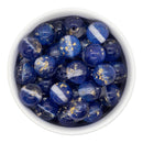 Sapphire Glitter & Clear Duo w/Gold Fleck Beads 16mm (Package of 10)
