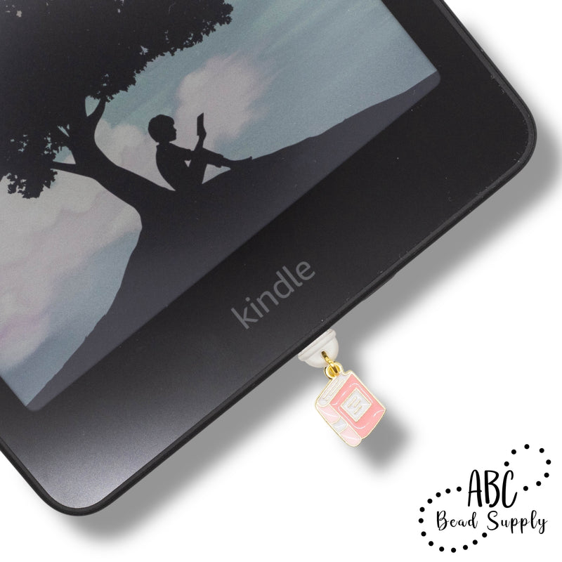 Pink Book Enamel Charm 17x11mm (Package of 5)