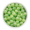 Lime Green Iridescent Crackle Beads 12mm (Package of 20)