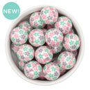 Pastel Flowers Overlay Printed Beads 20mm (Package of 10)