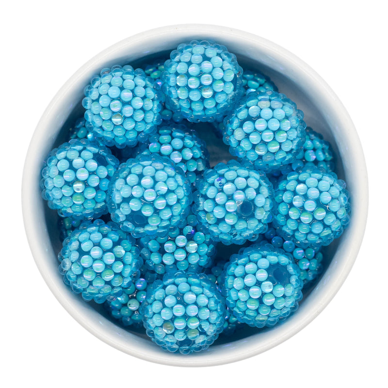 Azure Pebbled Illusion Rhinestone Beads 20mm (Package of 5)