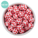 Red Check Silicone Beads 15mm (Package of 10)