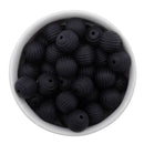 Black Solid Spiral 15mm Silicone Beads (Package of 10)