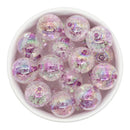 Plum Color Core Iridescent Crackle 20mm (Package of 10)