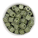 Army Green and White Check Square Beads 14mm Square, 16mm Diagonal (Package of 10)