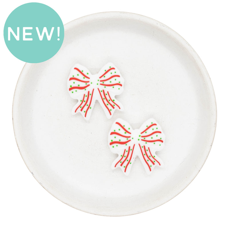 Christmas Cake Bow Silicone Focal Bead 29mm (Package of 2)