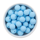 Baby Blue Solid Spiral 15mm Silicone Beads (Package of 10)