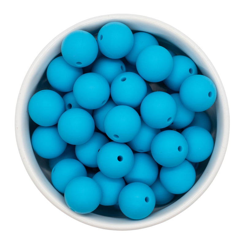 Olympic Blue Silicone Beads 15mm (Package of 10)
