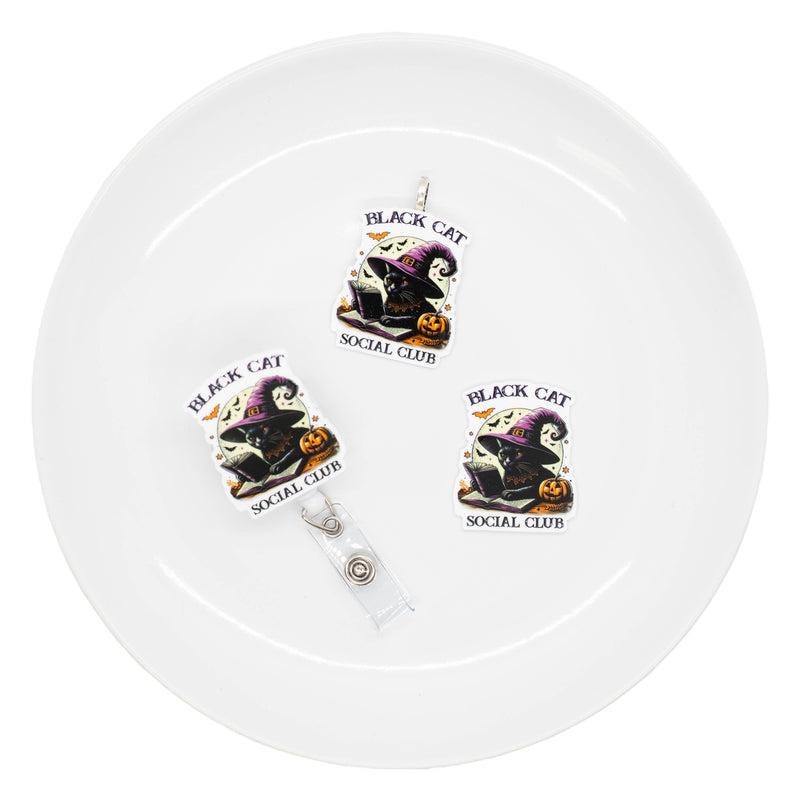 Black Cat Social Club Acrylic Accent 42x35mm (Package of 1)