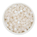 White Shimmery Cat's Eye Beads 8mm (Package of Approx. 50 Beads)