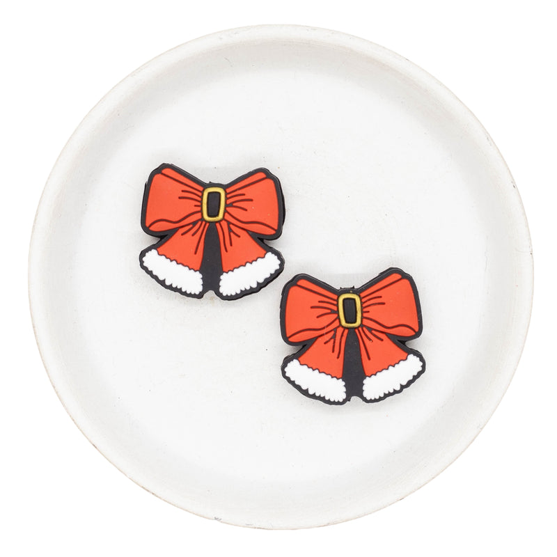 Christmas Santa Bow Silicone Focal Bead 27x30mm (Package of 2)