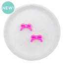 3-D Candy Pink Petite Bow Silicone Focal Bead 13x22mm (Package of 2)