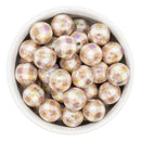 Iridescent Beige Plaid Beads 16mm (Package of 10)