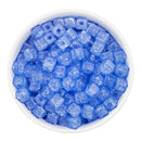Sky Blue Crackle Square Beads 8mm (Package of Approx. 35 Beads)