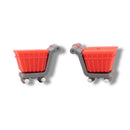 3-D Red Shopping Cart Silicone Focal Bead 24x20x13mm (Package of 2)