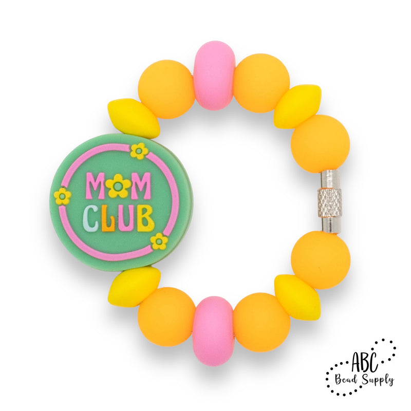 Mom Club Silicone Focal Bead 28mm (Package of 2)