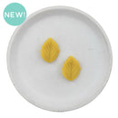 Mustard Leaf Silicone Focal Bead 24x20mm (Package of 2)