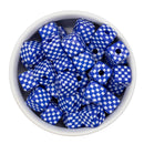 Royal Blue and White Check Square Beads 14mm Square, 16mm Diagonal (Package of 10)