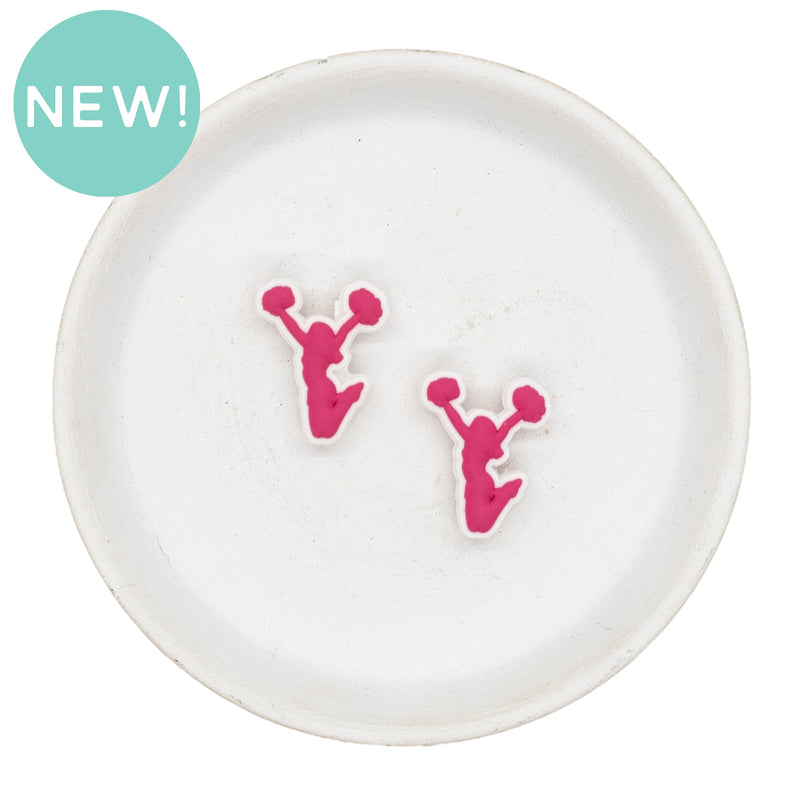 Cheerleader Silhouette Silicone Focal Bead 25x20mm (Package of 2)