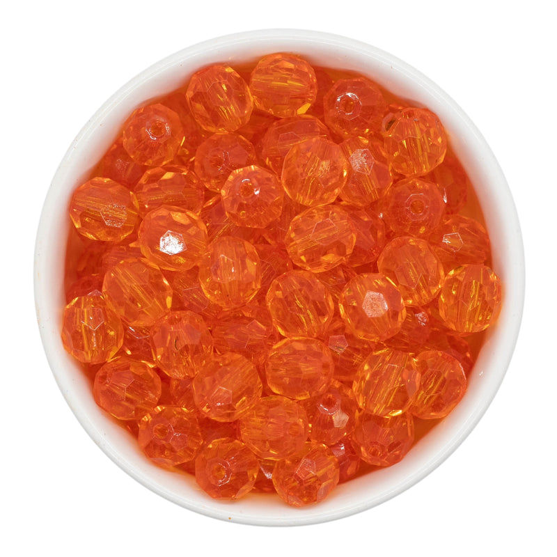 Orange Translucent Facet Beads 12mm (Package of 20)