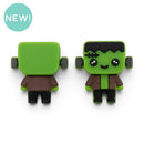 3-D Green Monster Silicone Focal Bead 28x26x12mm (Package of 2)