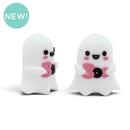 3-D Boo Ghost Silicone Focal Bead 29x25x16mm (Package of 2)