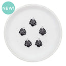 Black Rose Enamel Charm 14x17mm (Package of 5)
