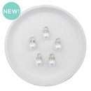 White Faux Pearl Bauble Charm 17x10mm (Package of 5)