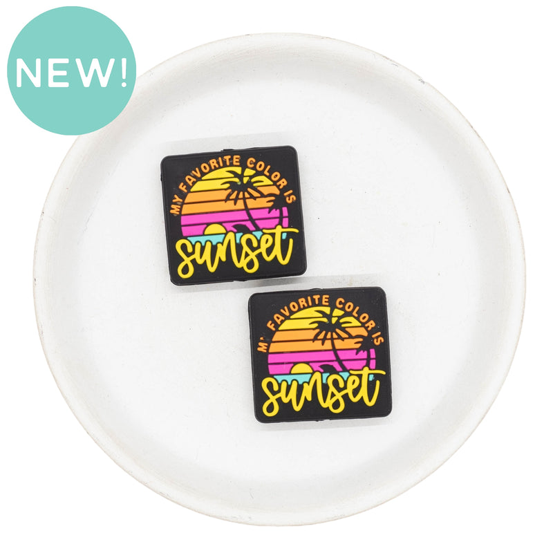 My Favorite Color is Sunset Silicone Focal Bead 28x29mm (Package of 2)