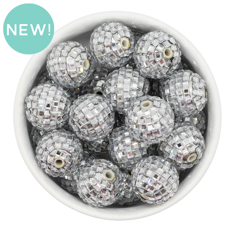 Silver Mosaic Rhinestone Beads 20mm (Package of 10)