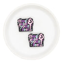 OMG Point Your Feet Silicone Focal Bead 25x30mm (Package of 2)