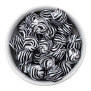 Zebra Printed Hexagon Silicone Beads 14mm (Package of 5)
