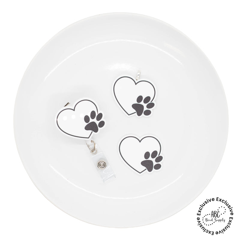 Paw Heart Acrylic Accent 40x42mm (Package of 1) - ABC Exclusive