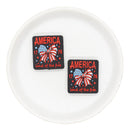 America Land of the Free 1776 Silicone Focal Bead 31x28mm (Package of 2)