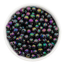 Black Solid Iridescent Beads 8mm (Package of Approx. 50 Beads)