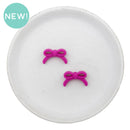 3-D Fuchsia Petite Bow Silicone Focal Bead 13x22mm (Package of 2)
