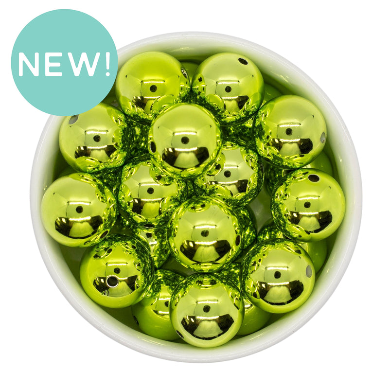 Lime Green UV Shine Beads 20mm (Package of 10)