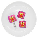 Teacher Words, Apple & Pencil Bow Acrylic Accent 42x44mm (Package of 1)