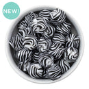 Zebra Printed Hexagon Silicone Beads 14mm (Package of 5)