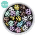 Black Leopard Print on Pastels Variety Pack Beads 16mm (Package of 10)