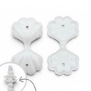 3-D Pearlized White Builder Shell Silicone Focal Bead 20x27x30mm (Package of 2)