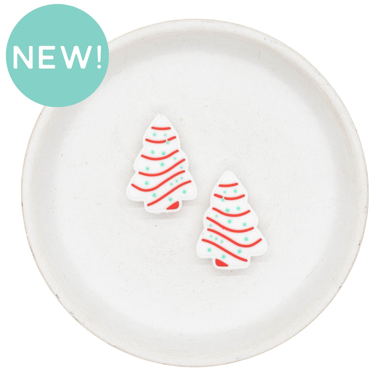 Christmas Cake Tree Silicone Focal Bead 29x21mm (Package of 2)