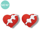 3-D Bow Wrapped Heart Silicone Focal Bead 26x29x19mm (Package of 2)