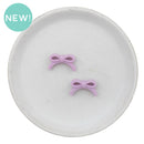 3-D Thistle Petite Bow Silicone Focal Bead 13x22mm (Package of 2)