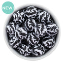 Black & White Striped Animal Print Beads 20mm (Package of 10)