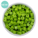 Lime Solid Square Beads 8mm (Package of Approx. 35 Beads)